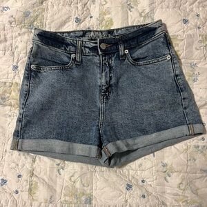 High waisted distressed shorts
